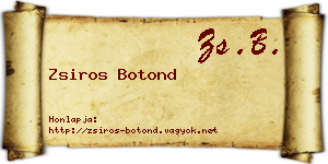 Zsiros Botond névjegykártya
